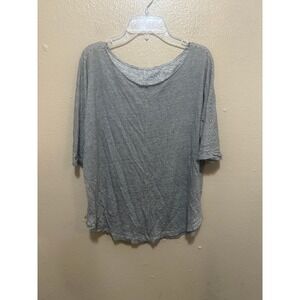 LOFT Linen Striped Top Women's Size S Short Sleeve Lightweight‎